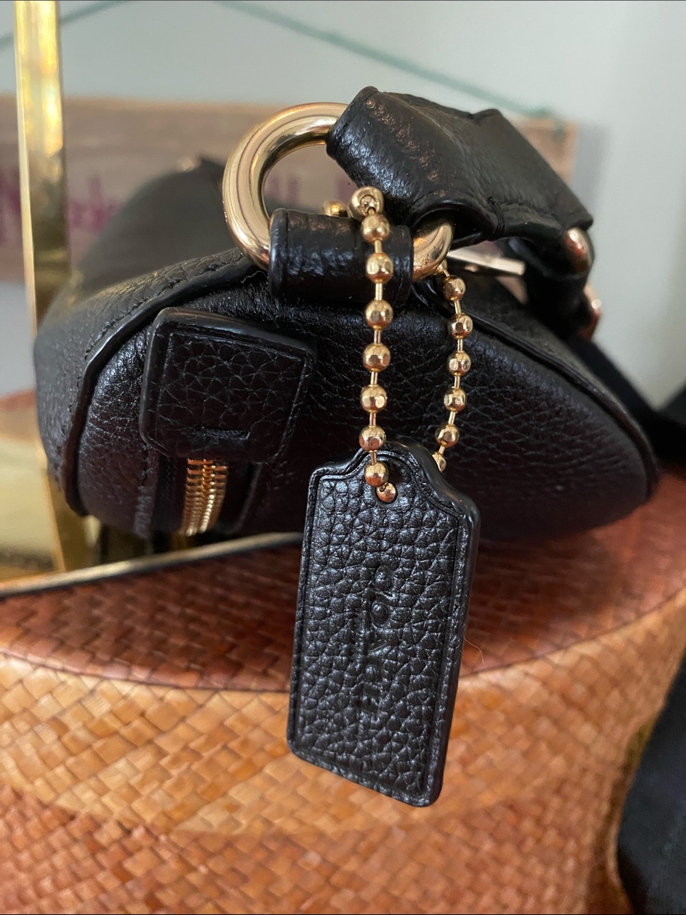 Coach Black Pebbled Leather Bethany Belt Sling Bag with Gold Hardware - Picture 6 of 10